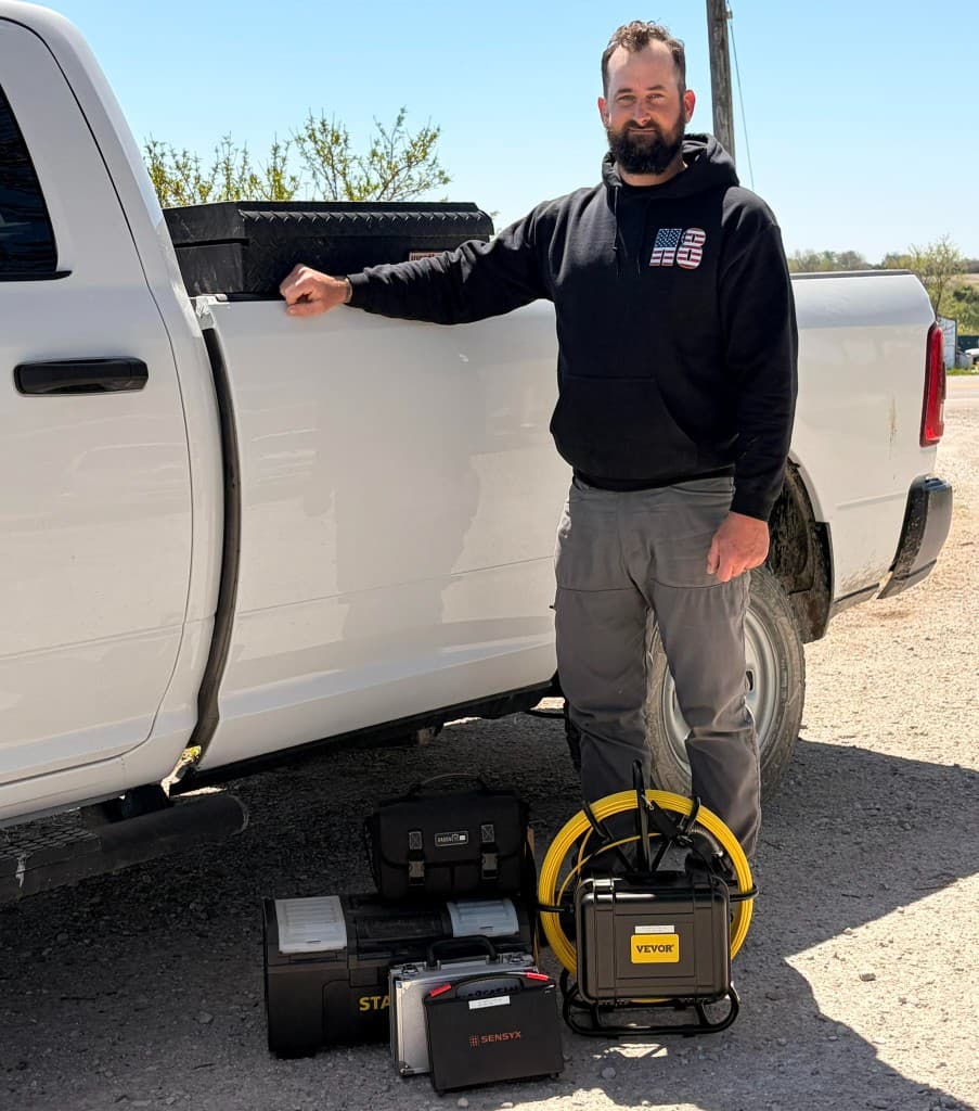 Todd Haight with inspection truck and professional equipment